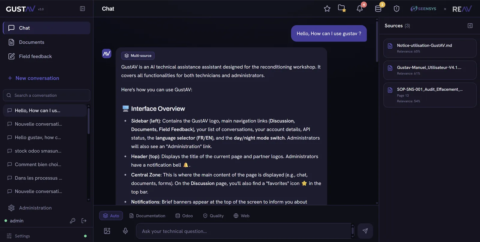 REAV chatbot and knowledge platform