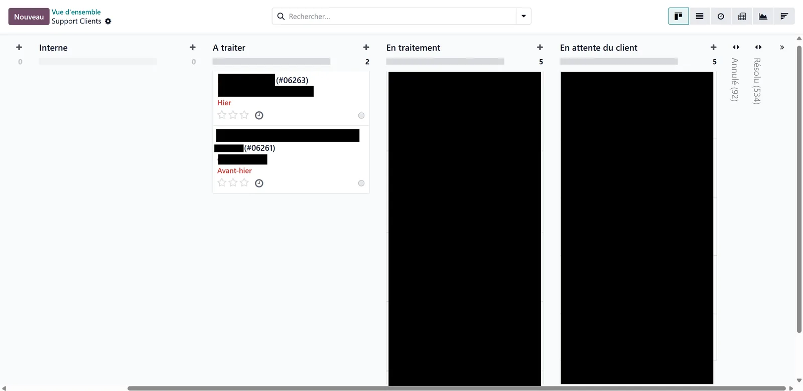 REAV ERP — after-sales: integrated ticketing linking each return to its order, serial and full device history