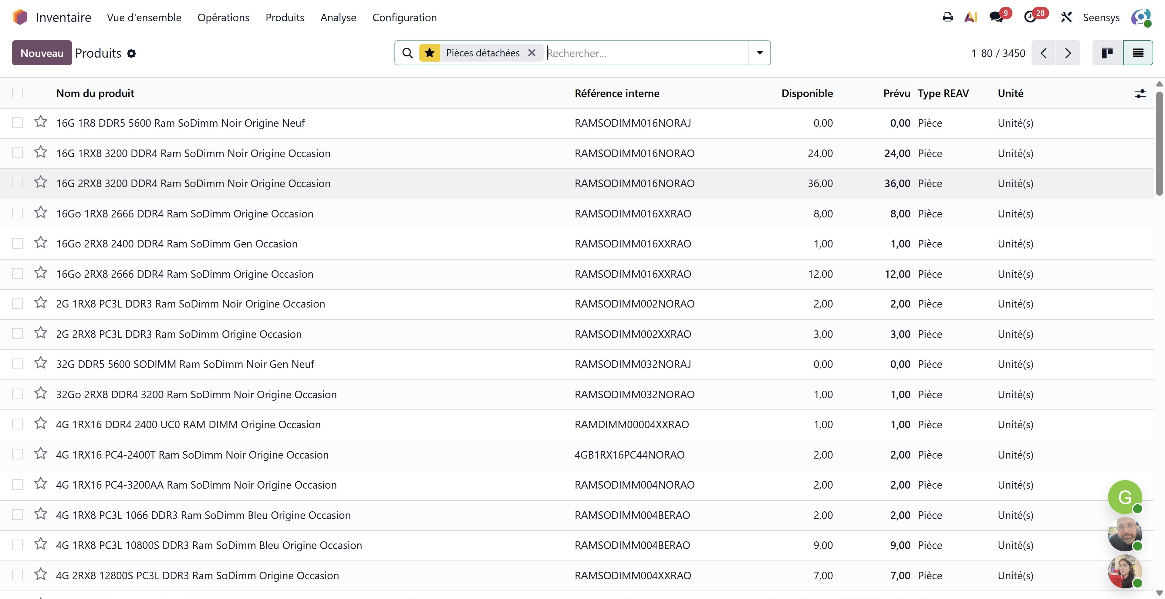 REAV ERP — dismantling: reverse BOM per model and recovered parts back into sellable stock
