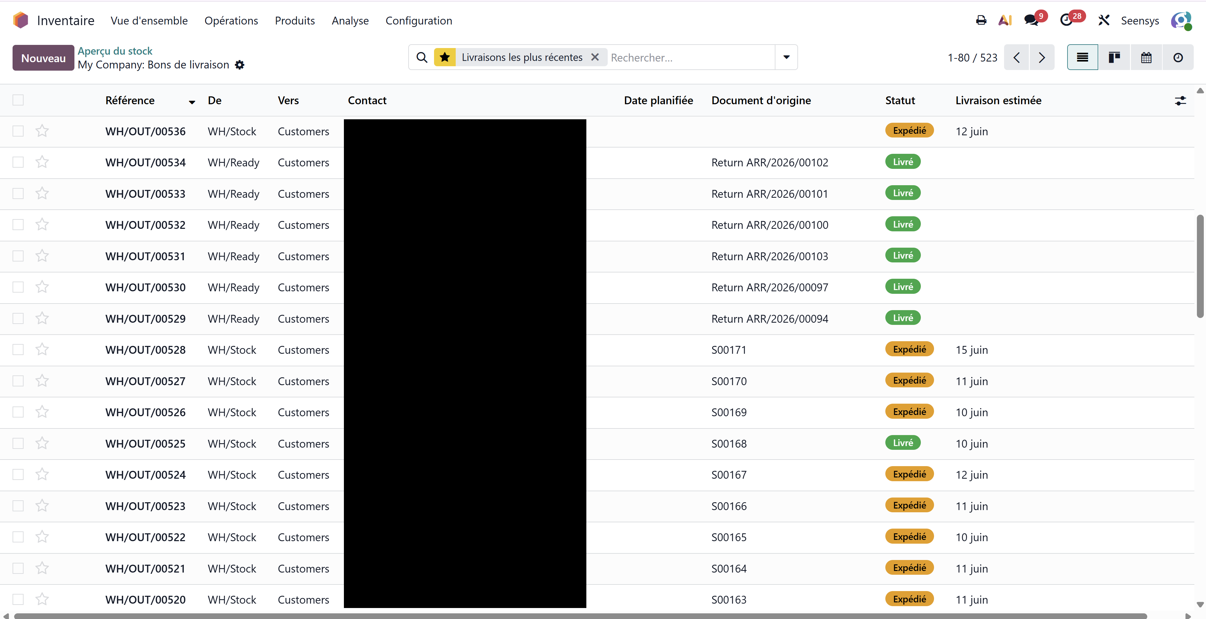 REAV ERP — logistics: serial-level multi-warehouse stock with multi-carrier labels and costs computed at order time