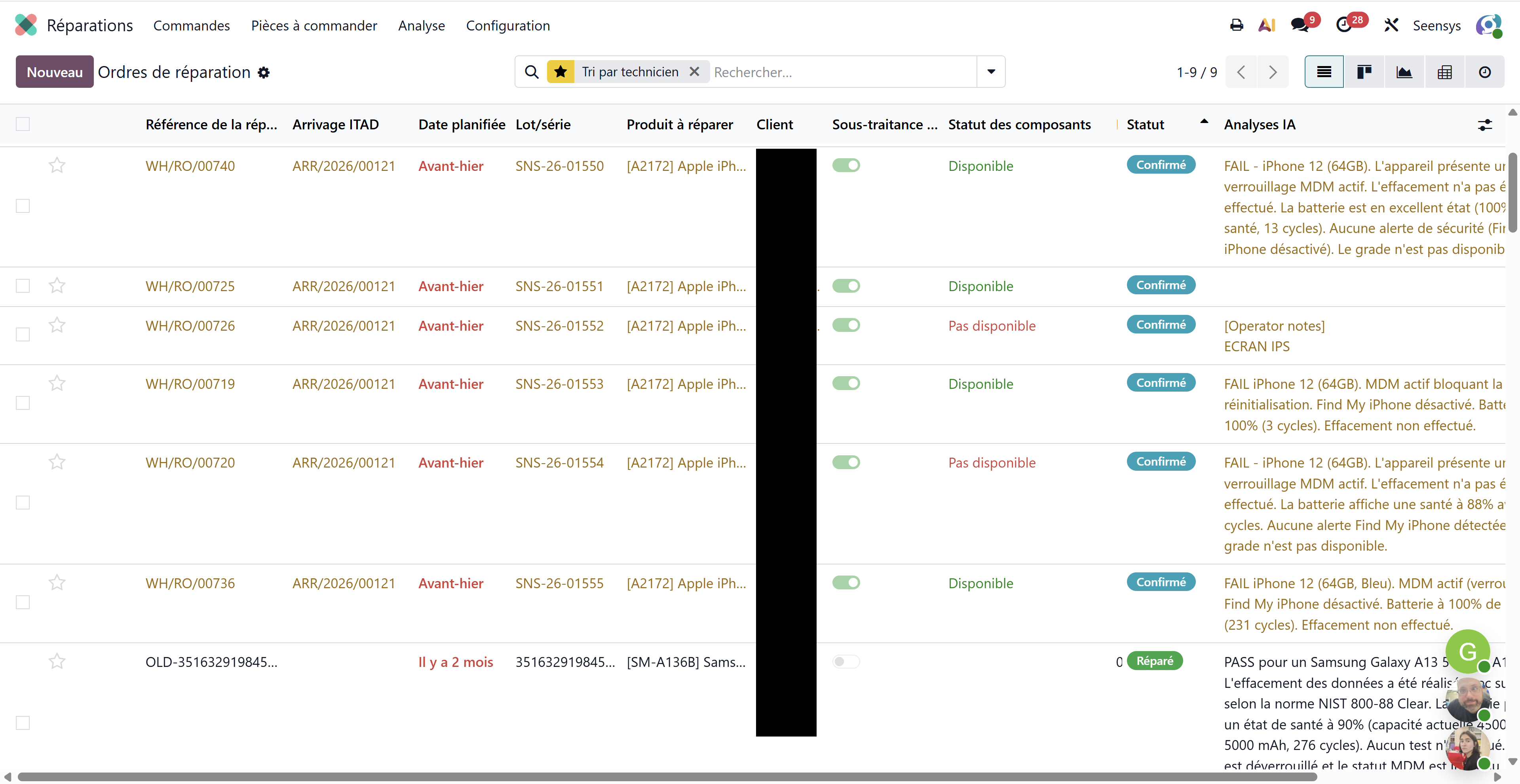 REAV ERP repair orders module